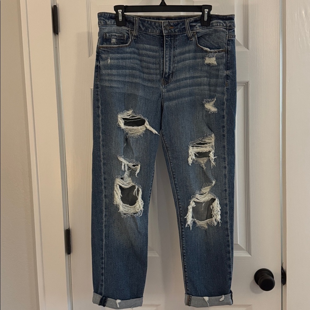 Eunina Frankie Mid Rise Girlfriend Jeans in Blue Size 15 - Picture 2 of 9
